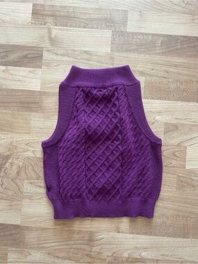 Women's Purple Knit Sleeveless Sweater Vest